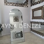 Matilda Luxury Model Platin Gümüş Renk Metal Çerçeveli Ayaklı Boy Aynası-8