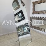 Matilda Luxury Model Platin Gümüş Renk Metal Çerçeveli Ayaklı Boy Aynası-9