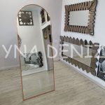 Matilda Luxury Model Rose Gold Altın Renk Metal Çerçeveli Ayaklı Boy Aynası-1