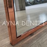 Matilda Luxury Model Rose Gold Altın Renk Metal Çerçeveli Ayaklı Boy Aynası-13