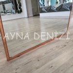Matilda Luxury Model Rose Gold Altın Renk Metal Çerçeveli Ayaklı Boy Aynası-14
