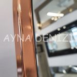 Matilda Luxury Model Rose Gold Altın Renk Metal Çerçeveli Ayaklı Boy Aynası-15