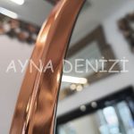 Matilda Luxury Model Rose Gold Altın Renk Metal Çerçeveli Ayaklı Boy Aynası-16