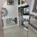 Matilda Luxury Model Rose Gold Altın Renk Metal Çerçeveli Ayaklı Boy Aynası-19