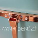 Matilda Luxury Model Rose Gold Altın Renk Metal Çerçeveli Ayaklı Boy Aynası-20