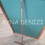 Matilda Luxury Model Rose Gold Altın Renk Metal Çerçeveli Ayaklı Boy Aynası-22