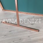 Matilda Luxury Model Rose Gold Altın Renk Metal Çerçeveli Ayaklı Boy Aynası-23