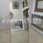 Matilda Luxury Model Rose Gold Altın Renk Metal Çerçeveli Ayaklı Boy Aynası-3