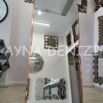 Matilda Luxury Model Rose Gold Altın Renk Metal Çerçeveli Ayaklı Boy Aynası-7