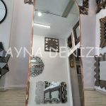 Matilda Luxury Model Rose Gold Altın Renk Metal Çerçeveli Ayaklı Boy Aynası-8