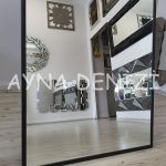 Matilda Luxury Model Siyah Renk Metal Çerçeveli Ayaklı Boy Aynası-19