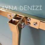 Matilda Luxury Model Yellow Gold Altın Renk Metal Çerçeveli Ayaklı Boy Aynası-21