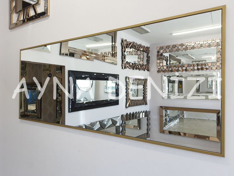 Royal Elegant Model Gold Altın Renk Metal Çerçeveli Dekoratif Ayna