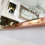 Royal Elegant Model Rose Gold Altın Renk Metal Çerçeveli Dekoratif Ayna-21