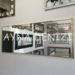 Royal Elegant Model Yellow Gold Altın Renk Metal Çerçeveli Dekoratif Ayna-7
