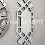 Deluxe Future Silver Model Üçlü Set Aynalı Saatli Niş Takımı-14