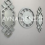 Deluxe Future Silver Model Üçlü Set Aynalı Saatli Niş Takımı-2