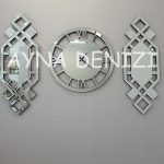 Deluxe Future Silver Model Üçlü Set Aynalı Saatli Niş Takımı-4