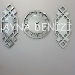 Deluxe Future Silver Model Üçlü Set Aynalı Saatli Niş Takımı-5