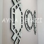 Deluxe Future Silver Model Üçlü Set Aynalı Saatli Niş Takımı-6