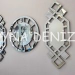 Deluxe Future Silver Model Üçlü Set Aynalı Saatli Niş Takımı-8