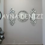 Deluxe Future Silver Model Üçlü Set Aynalı Saatli Niş Takımı-9