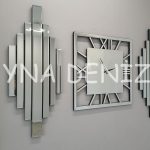 Perfect Time Silver Model Üçlü Set Aynalı Saatli Niş Takımı-1