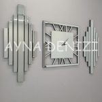 Perfect Time Silver Model Üçlü Set Aynalı Saatli Niş Takımı-9