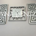 Premium Time Silver Model Üçlü Set Aynalı Saatli Niş Takımı-10