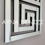 Premium Time Silver Model Üçlü Set Aynalı Saatli Niş Takımı-20