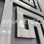 Premium Time Silver Model Üçlü Set Aynalı Saatli Niş Takımı-38