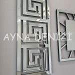 Premium Time Silver Model Üçlü Set Aynalı Saatli Niş Takımı-40