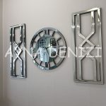 Special Future Silver Model Üçlü Set Aynalı Saatli Niş Takımı-8