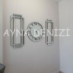 Stylish Future Silver Model Üçlü Set Aynalı Saatli Niş Takımı-10