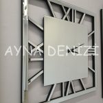 Stylish Time Silver Model Üçlü Set Aynalı Saatli Niş Takımı-12