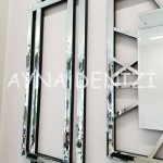 Stylish Time Silver Model Üçlü Set Aynalı Saatli Niş Takımı-27