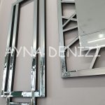 Stylish Time Silver Model Üçlü Set Aynalı Saatli Niş Takımı-34