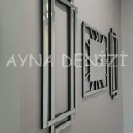 Stylish Time Silver Model Üçlü Set Aynalı Saatli Niş Takımı-5
