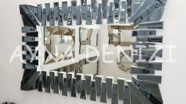 Akustik White Small Smoked Model Beyaz Füme Renk Modern Ayna