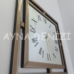 Sandy Roma Bronze Model Bronz Renk Dekoratif Aynalı Duvar Saati-13