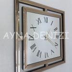 Sandy Roma Bronze Model Bronz Renk Dekoratif Aynalı Duvar Saati-14