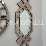 Deluxe Future Bronze Model Üçlü Set Aynalı Saatli Niş Takımı-12