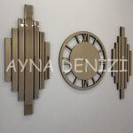 Perfect Perfect Future Bronze Model Üçlü Set Aynalı Saatli Niş Takımı-3Bronze Model Üçlü Set Aynalı Saatli Niş Takımı-3