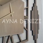 Perfect Time Bronze Model Üçlü Set Aynalı Saatli Niş Takımı-46