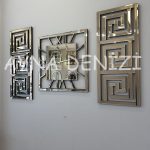 Premium Time Bronze Model Üçlü Set Aynalı Saatli Niş Takımı-8