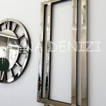 Stylish Future Bronze Model Üçlü Set Aynalı Saatli Niş Takımı-13