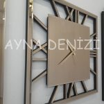 Stylish Time Bronze Model Üçlü Set Aynalı Saatli Niş Takımı-25