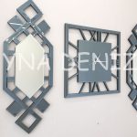 Deluxe Time Smoked Model Üçlü Set Aynalı Saatli Niş Takımı-1