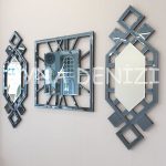 Deluxe Time Smoked Model Üçlü Set Aynalı Saatli Niş Takımı-5