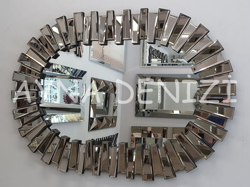 Güneş Piyano Black Small Bronze Model Modern Ayna